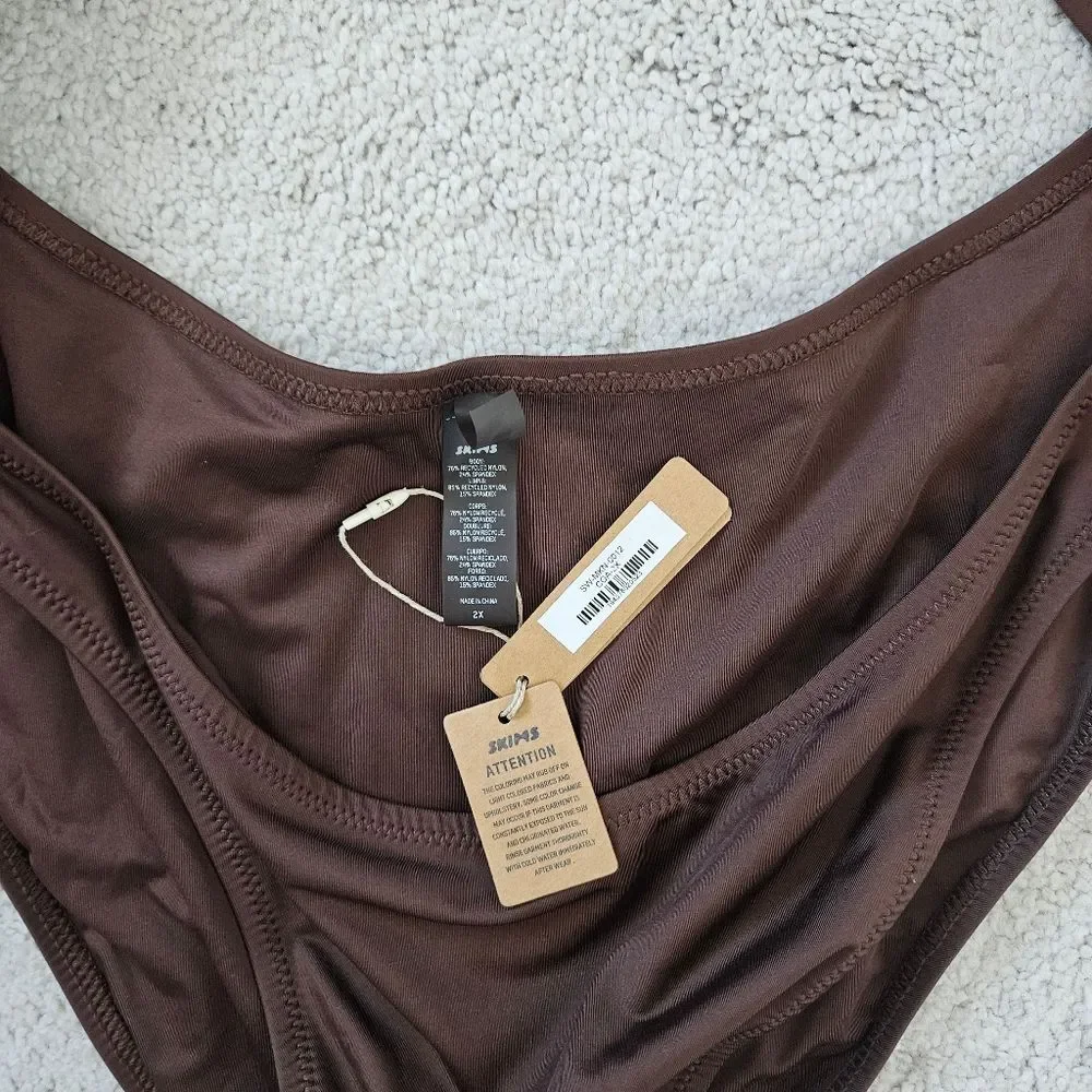 NWT Skims | Monokini Cocoa Chocolate Brown One Piece Swimsuit Womens 2X